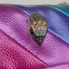 Rainbow Handbag Patchwork Crossbody Bag axel kvinnors varumärkesdesigner mode trend lyx PU 240228
