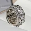 Designer tiffay and co 925 Sterling Silver Luxury Set High Carbon Diamond Ring with Hollow Carved Flower for Men Women