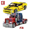 Blocks Sembo City Super Racing Car Vehicle Building Creator Heavy Truck Lorry Expert Bricks Set Models Kids Children Toys Drop Delive Dhqc1