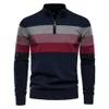 Suéter Masculino Outono Inverno Suéter De Malha Masculino Meio Zíper Pulôver Grosso Gola Alta Homem Malha Jumper Casual Suéter Moletons Masculino ClothingLF231114L2402