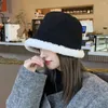 Bérets d'hiver en coton polaire d'agneau, coupe-vent, résistant au froid, chapeau de seau de style coréen, casquette de pêcheur en peluche pour femmes, automne