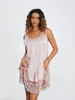 Abiti casual Donne Donne Sexy Slip Abito Slitta senza maniche Uine U-Flowy Mini a Line Cami Cocktail Party Club