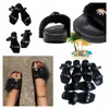 Sandales de créateurs femmes chaussures décontractées en cuir sandales romaines talon plat diamant tissé boucle pantoufles GAI chaussures de plage noir intérieur