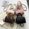 Lyxiga barn cirkulära Boston handväska ins flickor tryckt crossbody hink väska designer barn pu läder en axel prinsessor väskor a9843