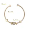 Bangle Bangle Designer Franse elegante glanzende designer armband sieraden steen messing gouden armbanden voor vrouwen dames geometrische kruis verstelbare bedelarmband feest