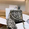 designer kvinna handväskor crossbody väskor kvinnor pärlkedja totalt textur ullduk fluffig handväska liten handväska