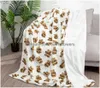 Blankets Blankets Designer Cute little bear Grain Blanket Imitation Rabbit Crystal Veet Nap Double Sofa Blanket 240314