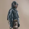 Herrjackor Techwear-stil Avantgarde Vintage Ejresserad kappa Autumn Niche Dragkedja Design Stand Collar Kortjacka Kvinnor kläder