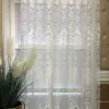 Rideaux 2022 Nouvelle arrivée romantique perle brodée blanc tulle rideau pour salon villa fenêtre française luxueux voilages rideaux de porte