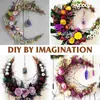 Decorative Flowers Vine Wreath DIY Accessory Moon Shaped Rattan Natural Handmade Woven Rings Frame For Craft Flower Shop Decoration