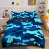 Set Home Textile Cool Boy Girl Kid Adult Duver Cover Set Camouflage Bettwäsche Sets King Queen Twin -Bettdecke mit Kissenbezug Vorhänge