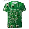 T-shirts pour hommes T-shirt graphique de circuit imprimé 3D pour hommes T-shirt décontracté d'été Casual Puce électronique T-shirts créatifs Femmes Gym Tops Y240321