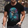 Homens camisetas Hip Hop Macaco Orangotango Impresso T-shirt 3D Crew Neck Camisa Verão Mens Curto Slve Strt Moda Casual Top Solto Roupas Y240314