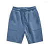 Shorts masculinos 2024 380g qualidade pesada casual para casais verão esportes tendência cor calças soltas meio