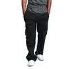 Herbst Winter Fleece Sweatpant Herren Casual Multi-tasche Lose Gerade bein Overalls Männlichen Einfarbig Dicken Casual Hosen 240314