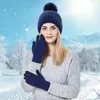 Ball Caps Soccer Cap Hat Warm Soft Womens Thick With Gloves Knit Cuff Ski Knitted Winter Baseball Hats Fitted