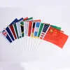 Accessoires World verschiedene Landflaggen 14*21 cm Handwellenflagge mit Handstangen Geschenken Parade Gothering Jubel Banner