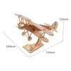 Wall Clocks 3D Wooden Puzzle Biplane Model Durable Creative Housewarming Gifts Aeroplane Crafts For Home Office Farmhouse Kids Decoration