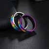 Colorful Lesbian Rainbow Ring Band Stainless Steel Rainbow Flag Ring for Women Girl Fashion Jewelry