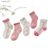 Детские носки, 5 шт./лот, 2022, модные носки для девочек, весенне-осенняя одежда для малышей, носки с цветочным принтом, тонкие носки yq240314