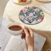 Stitch 8pcs DIY Christmas Diamond Painting Coaster avec support Cartoon Animal Snowman Cup Isolation Padle Rhingestone broderie Course