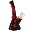 Silicone Bong 6.5 Inch Beaker Base Water Pipe Hookah 14mm Female Unbreakable Bong With Downstem Glass Bowl Dab Oil Rigs Bongs