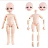 Viso carino 30 centimetri BJD bambola 18 mobile snodato imbronciato fai da te bambole Bjd principessa giocattoli BJD viso tondo capelli lunghi fai da te giocattolo regalo per le ragazze 240304