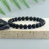 Bracelet Classique Noir Onyx Perle Bracelet pour Hommes Pierre Naturelle Brillant Noir Obisidienne Bracelet À La Main Yoga Méditation Bijoux En Gros L2403