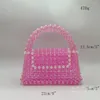 Axelväskor mode fairy accessoarer anpassade kedja kvinnors crossbody väska ins söta pärlkant handvävd rosa akrylpärlor handväska