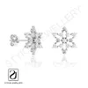 925 Sterling Silver Korean Version Moissanite Stud Cubic Zirconia Earring with 1.00 Diamond Weight Available at Export