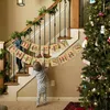 Decorazioni natalizie Merry Paper Banner Navidad Xmas Garland Flag Decorazione per la casa Camino Appeso Ornamento Anno Bunting