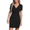 Casual Jurken Sexy Hip Taille Korte Jurk Vrouwen Kleding 2024 Zomer Elegante Avond Mini Femal Bodycon Zwarte Rok Vestidos