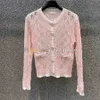 Designer Button Cardigan Women Hollow Cardigans Spring Summer Knits Coat Casual Style Outerwear