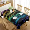 Toalha de mesa com chama mágica, toalha de mesa colorida com luz de fogo, cobertura retangular para sala de jantar, decoração de festa de café