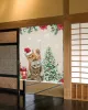 Curtains Christmas Theme Chimney Gift Cartoon Santa Claus Door Curtain Japanese Kitchen Doorway Partition Home Noren Hanging HalfCurtain