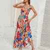 Self Shooting of Women's Summer New Spicy Girl Print Vestido suspensor sem mangas para mulheres