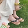 Hausschuhe 2023 Gladiator Blume Sommer Strand Flip-Flops Frauen Sandalen Flachs Flache Alias Mujer Hause Hausschuhe Bequeme Outdoor Rutschen Schuhe