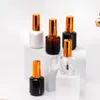 Flaconi vuoti per smalto da 15 ml Flaconi ricaricabili per gel UV per unghie da viaggio in vetro trasparente nero con contenitori cosmetici a pennello