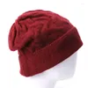 Basker ull stickad hatt för män kvinnor vinter höst varm avslappnad slouchy virkning skid beanie hattar kvinnliga mjuka baggy skallies mössor