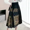 التنانير الصينية على الطراز الصيني التنورة الوجه للسيدات الخريف والشتاء Midi Ming Hanfu Daily Wear Femme National