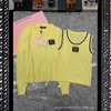 Женские вязаные футболки, дизайнерская новинка весны/лета 24 года, вязаная майка Macaron + кардиган, универсальный солнцезащитный набор OU31