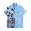 Chemises décontractées pour hommes Designer de luxe Mens Fashion Match Poplin Flamme Imprimer Bowling Chemise Hawaii Floral Hommes Slim Fit Manches Courtes Lâche