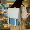 Skolväskor klassiska kvinnor ryggsäckar flickor läder designer canvas pu skolväska mode koreansk college resor söt brittisk stil