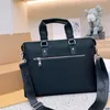 Herren-Laptop-Aktentaschen aus Nylon, Designer-Tasche, Umhängetaschen, Griff, Computer-Aktentasche, Umhängetasche, Schwarz TOP