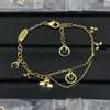 Bracelets de créateurs de luxe pour femme classique Crystal Clover Flover Star Letter Bracelet Chain Chain Bracelet 18K Gold 925 Silver plaqué Bangle fête de mode