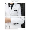 Kläder uppsättningar Flower Boys White Wedding Dress Suft Formell barn Prom Baptism Tuxedo Childrens Day Performance School Uniform Costume H DHAG5