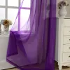 Rideaux Violet foncé Style européen et américain fenêtre criblage solide porte rideaux drapé panneau pure Tulle pour salon AP184 #30