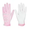 Handschuhe ttygj 2 Paar Golfhandschuhe für Frauen atmungsaktives PU -Ledergolf mit nicht Klimaanlagen Partikel Outdoor Sport Handkleidung Golfzubehör