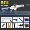 Gun Toys New M416 Shell Throwing Soft Bullet Gun Toy Rifle Pistol Ejecting Gun Children Blaster Shoot Outdoor Game Boys YQ240314