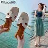 ORASS SLIPERS WOMENS SANDALS SIMMA FASHION SEDIE 2024 Nuova versione coreana Net Red Flat Bottom Travel Beach One Word Leath ha un logo